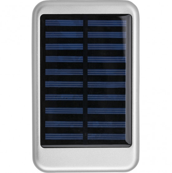 srebrny solarny power bank