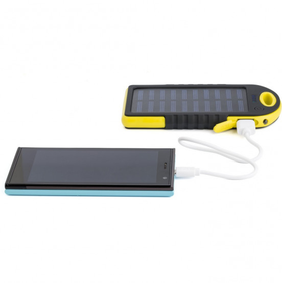 żółty power bank z możliwością nadruku logo