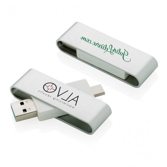 Obrotowy pendrive USB z nadrukiem logo
