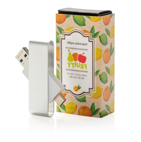 Obrotowy pendrive USB z nadrukiem logo