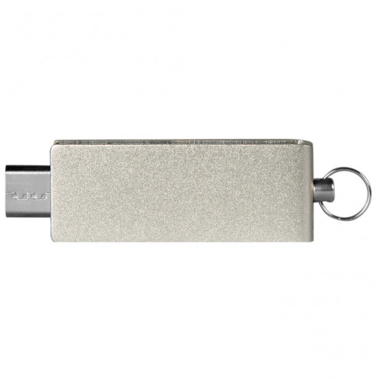 srebrny pendrive OTG do graweru logo