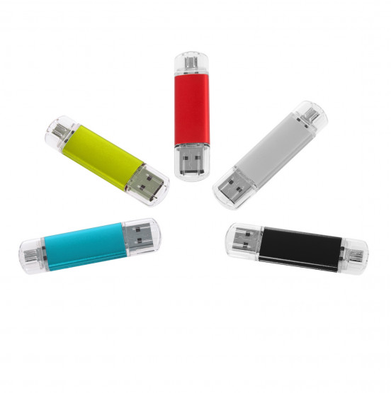 Elegancki metalowy pendrive USB w niebieskim kolorze