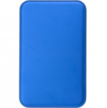 Solarny power bank  z logo 4000 mAh, ładowanie od słońca - niebieski kolor