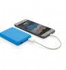 Niebieski power bank do nadruku logo, pojemność 5000mAh, plastikowa obudowa